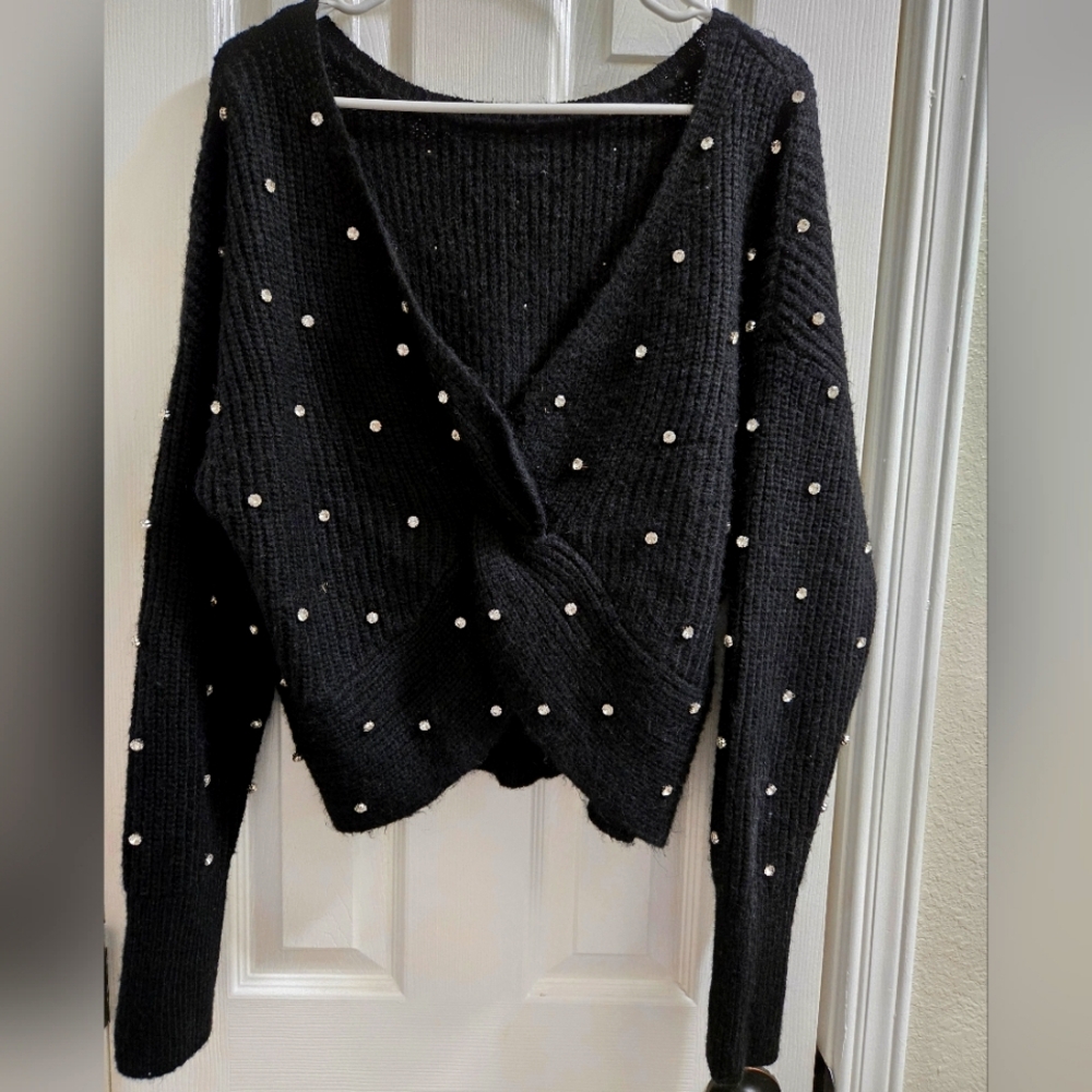 Embellished Reversible Sweater